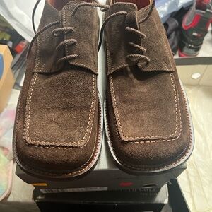 Kenneth Cole New York Dark Brown Suede Oxfords